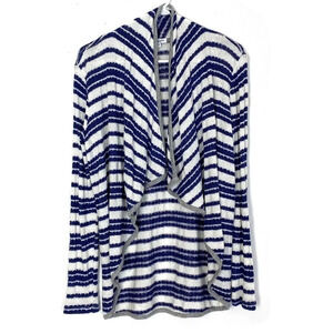 Splendid Cardigan Sweater Womens Size Medium Striped Knit Blue White Stripes